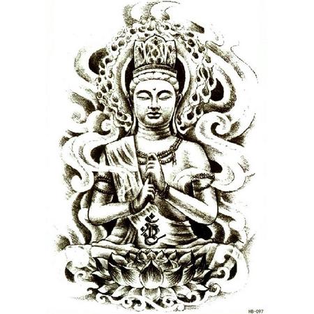 Wellness-House | Body Tattoo Buddha | Tijdelijke Tatoeage | Buddha | Zen | Body Art | 13,2 bij 20.3 cm